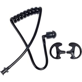 HYS Black Coil Tube Tube Replacement Acoustic Coil Tube Earbud Audio Kit with 1 Pair Medium Earmold for Surveillance Two-Way Radio Headset/Earpiece