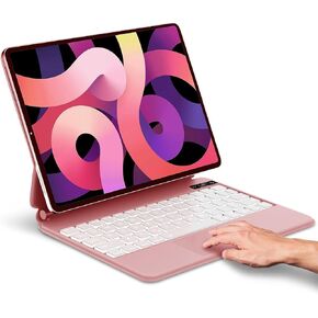 FOGARI Keyboard Case for iPad Air 11-inch(M2) 2024 & iPad Air 5th/4th Gen & iPad Pro 11 (4th/3rd/2nd/1st Gen), Floating Magnetic Stand, Magic Keyboard, Precision Multi-Touch Trackpad, Pink