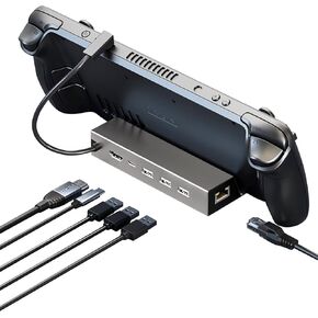 Steam Deck Dock, 6-in-1 Docking Station for Steam Deck with 4K@60Hz, 100W PD,RJ 45 Ethernet,3 USB 2.0 Compatible with Valve Steam Deck