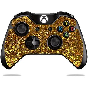 MightySkins Skin Compatible with Microsoft Xbox One/One S Controller Case wrap Cover Sticker Skins Gold Glitter