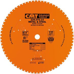 CMT 226.072.14 Industrial Dry Cut Steel Saw Blade, 14-Inch x 72 Teeth, 5° FWF with 5/8-Inch Bore