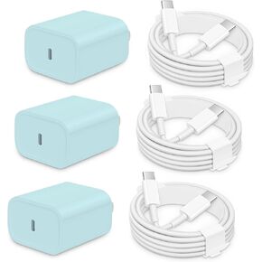 3 Pack for i Phone 15 Charger Fast Charging, 20W 6FT USB C i Phone 15 Charger Cable compatible with Phone 15/15 Plus/15 Pro/15 Pro Max,Pad Pro 12.9"/11",iPad Air 5th/4th 10.9"-Blue