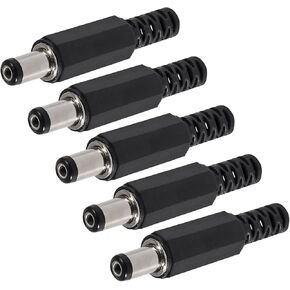 5Pcs 5.5MM x 2.1MM DC Male Power Plug Solder Power Jack Adapter Connector with 5Pcs 3 Pin DC Power Connector PCB Mount Female Plug Jack Socket Connector