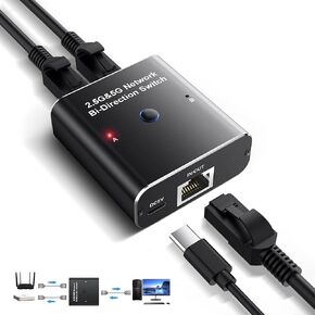 محول إيثرنت من نيوكير، 2 منفذ إنترنت وشبكة إكسترانت ثنائية الاتجاه 2.5/5 جيجابت إيثرنت محول فاصل 1 إلى 2 1000 ميجابت في الثانية عالي السرعة، محول مقسم مكتب لكابل Cat5/5e/6/7/8 in Kuwait