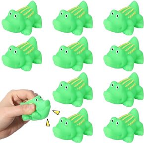 10 Pcs Rubber Crocodile Bath Toy Bulk Mini Crocodile Toys Float and Squeak Crocodile Toy Crocodile Bathtub Toys for Baby Shower Halloween Christmas Birthday Party Supplies (2.8x2x1.8 inches)