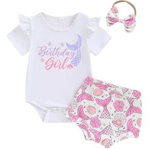 طقم ملابس عيد الميلاد الأول للفتيات الصغيرات بأكمام قصيرة وسروال قصير وعصابة رأس لمجموعة كيك سماش in Kuwait