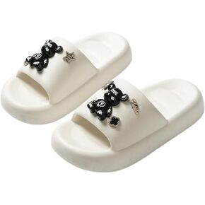 Bear Slippers for Women Indoor Outdoor Beach Travel Slides Shower Sandals Cushioned Thick Sole Y2k Aesthetic Cute