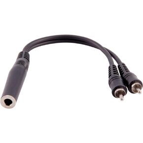 Seismic Audio 6 Inch 1/4 Inch TS Female to Dual RCA Male Y-Splitter Cable-Interface Cord (SA-Y13)