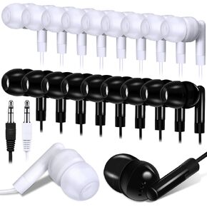 Kanayu 100 Pack Earbuds Bulk for Classroom School 3.5mm Wired, Black, White in Saudi Arabia