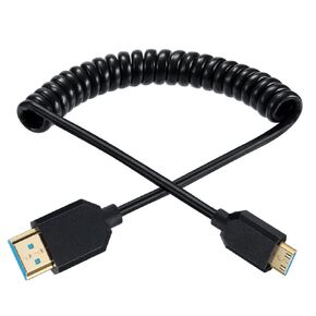 كابل Qaoquda Mini HDMI إلى HDMI ملفوف، 8K Mini HDMI ذكر إلى HDMI ذكر سلك زنبركي 2.1 فولت 8K@60 هرتز 4K@120 هرتز لرسومات الكمبيوتر اللوحي/بطاقة الفيديو والكمبيوتر المحمول والمزيد (1.2M/4FT) (مستقيم) in Kuwait