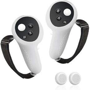 Handle Controller Silicone Protective Grip Cover Jacket with Thumb Cap, Controller Grips Cover Compatible with Meta/Oculus Quest 3 Accessories(Not Fit Official Charging Dock Battery)
