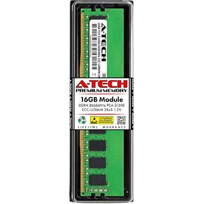 A-Tech 16GB Replacement for Hynix HMA82GU7CJR8N-VK - DDR4 2666MHz PC4-21300 ECC Unbuffered UDIMM 288-Pin 2Rx8 1.2V - Single Server Memory RAM Stick (HMA82GU7CJR8N-VK-ATC)