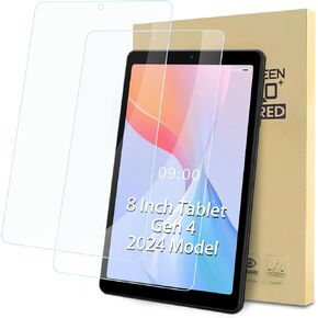 2-Pack Screen Protector Compatible with Onn 8" Gen4 Tablet (2024 Model), Tempered Glass Clear Film, Anti-Scratch, 9H Hardness, Easy Installation