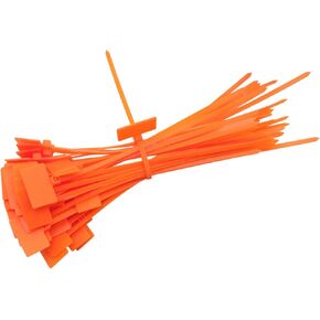 Semetall Multi-Purpose Cable Ties 50Pcs 5.9 Inch Nylon Cable Marker Zip Ties,Self Locking Cable Labels Tie for Home and Office,Orange