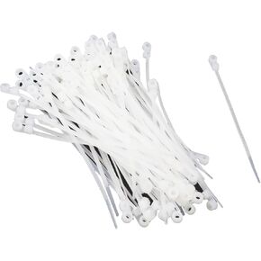 T Tulead White Cable Zip Ties Screw Mount Zip ties Self Locking Wire Ties 3.94-Inch Length, 100PCS with Screws