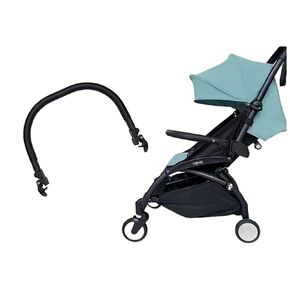 Upgrade Adjustable Angle Baby Stroller Bumper Bar, Armrest, Handle, Crossbar Accessories for BBZ Yoyo/Yoya/Vovo/Yoyo+ with PU Leather Handle Cover - Black