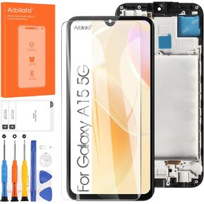 lncell Screen for Samsung Galaxy A15 5G Screen Replacement for Galaxy A15 LCD Screen SM-A156B,SM-A156P,SM-A156U Touch Display Digitizer Assembly Repair Parts with Frame(Black No Fingerprint Function)