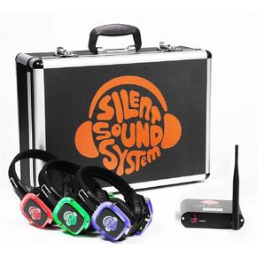 Starter Package for House Party, Garden Event, Backyard Family Home Movies (9 RF LED Headphones + 1 Transmitter)