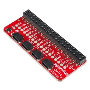 قبعة SparkFun Qwiic لـ Raspberry Pi - قم بتوصيل أجهزة استشعار I2C وملحقاتها برأس GPIO قياسي 2x20 Pi Tin متوافق مع 4 موصلات Qwiic ومستشعرات وملحقات سلسلة ديزي ودبابيس GPIO مفيدة مكسورة