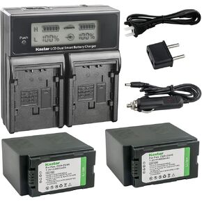 Kastar Dual Fast Charger + Battery 2X Replacement for Panasonic CGR-D54S CGA-D54S AG-AC90 AG-DVC30 DVC32 DVC33 AG-DVC60 AG-DVC62 AG-DVC63 AG-DVC80 AG-DVC180 AG-DVX100 AG-DVX102 AG-HPX170 AG-HPX250