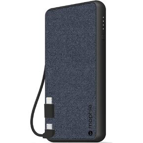 mophie powerstation Plus (6,000mAh) - Qi Wireless Charging with Built in Micro USB and Lighning Cables - Blue (401101693)
