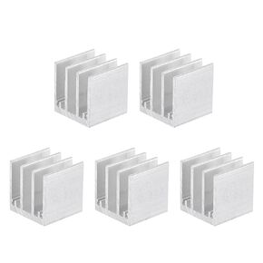 مبرد إلكترونيات Uxcell 19x19x20 مم من الألومنيوم لشريحة MOS IC باللون الفضي 5 قطع