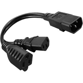 سلك طاقة مقسم IEC 320 C14 إلى C13+5-15R Y C14 إلى C13 وNema 5-15R كابل محول مقسم (50 سم)