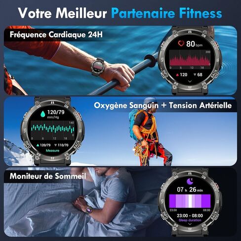 Smart Watch, AVUMDA Waterproof Military Smart Watches for Men with Bluetooth Call (Answer/Dial Call), 1.52'' Outdoor Tactical Fitness Tracker Watch 100+ Sports Modes for Android iOS in Saudi Arabia