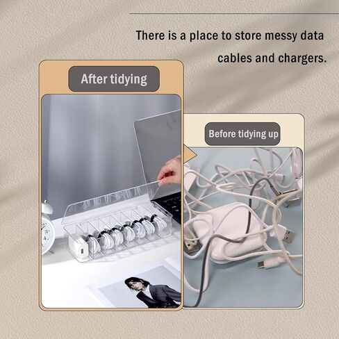 منظم صندوق الكابلات، صندوق إدارة الكابلات الأبيض، تنظيم الأسلاك، صندوق منظم الأسلاك البلاستيكية الشفافة مع 10 روابط سلكية، 8 فتحات in Kuwait