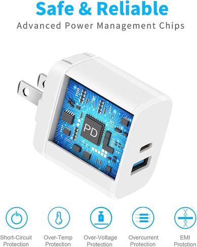 كتلة شاحن USB C بقدرة 65 وات، شاحن Haoddr بمنفذين، شاحن سريع من النوع C قابل للطي، شاحن سفر لأجهزة MacBook Air وiPhone وiPad وSurface pro وGalaxy والمزيد in Saudi Arabia