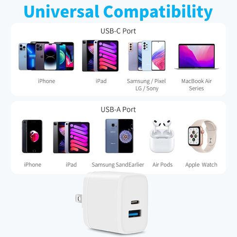 كتلة شاحن USB C بقدرة 65 وات، شاحن Haoddr بمنفذين، شاحن سريع من النوع C قابل للطي، شاحن سفر لأجهزة MacBook Air وiPhone وiPad وSurface pro وGalaxy والمزيد in Saudi Arabia