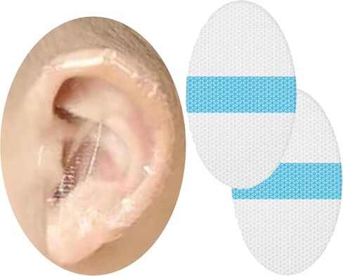 20-Pack Upgarde Silicon-Gel Material Easy to Take Off Baby Ear Covers with Cotton Ball,Baby Shower Cap Ear Protection for Kids,Water-proof Ear Stickers for Bath Swimming (20Pcs) in Kuwait