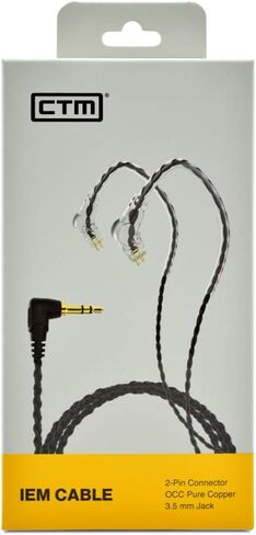 CTM Standard Black Cable, HiFi Audio 2 Pin Connector Standard 50' Inch Black Cable, HiFi Audio 2 Pin Connector in Saudi Arabia
