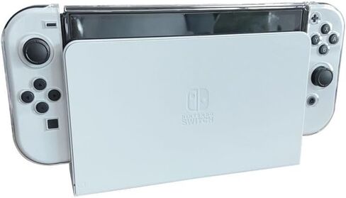 حافظة واقية شفافة من NS متوافقة مع غطاء Nintendo Switch OLED 2021 الشفاف مع ملحقات فتحة البطاقة، وغطاء صلب، ومواد غير سيليكون in Kuwait