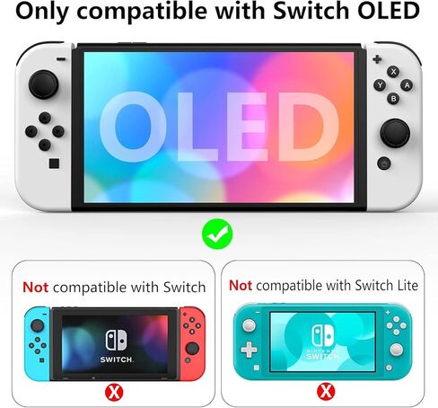 حافظة واقية شفافة من NS متوافقة مع غطاء Nintendo Switch OLED 2021 الشفاف مع ملحقات فتحة البطاقة، وغطاء صلب، ومواد غير سيليكون in Kuwait