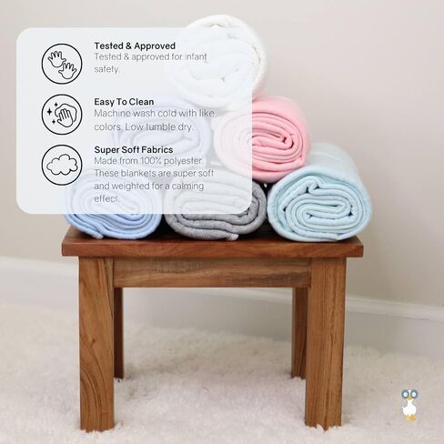 GooseWaddle Luxury Knit Baby Blanket (30"x40"), Premium Comfort from Ultra Soft Fabrics That Get Softer with Use, Perfect for Any Infant Nursery, Boy or Girl, Machine Washable (Blue) in Saudi Arabia