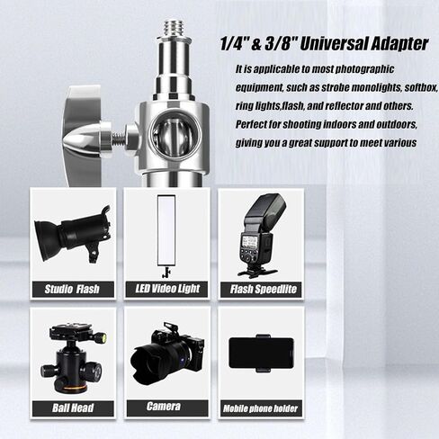 100% Stainless Steel Light Stand with Boom Arm, 12.5ft/3.8m Heavy Duty 2-in-1 Tripod Light Stand with 6ft/185cm Holding Arm, Sandbag for Studio Monolight Softbox Reflector Photography in Saudi Arabia