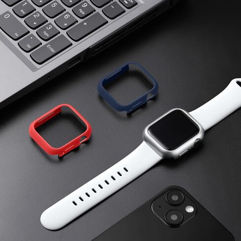 (6 عبوات) GEAK متوافق مع حافظة Apple Watch 7 مقاس 41 مم، إطار غطاء واقٍ من الصدمات من البولي كربونات الصلب متوافق مع ملحقات iWatch Series 7، أسود/كحلي/أبيض/وردي/ذهبي وردي/فضي in Kuwait