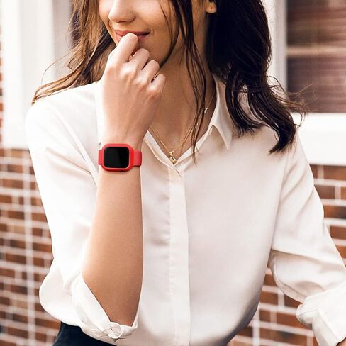 (6 عبوات) GEAK متوافق مع حافظة Apple Watch 7 مقاس 41 مم، إطار غطاء واقٍ من الصدمات من البولي كربونات الصلب متوافق مع ملحقات iWatch Series 7، أسود/كحلي/أبيض/وردي/ذهبي وردي/فضي in Kuwait