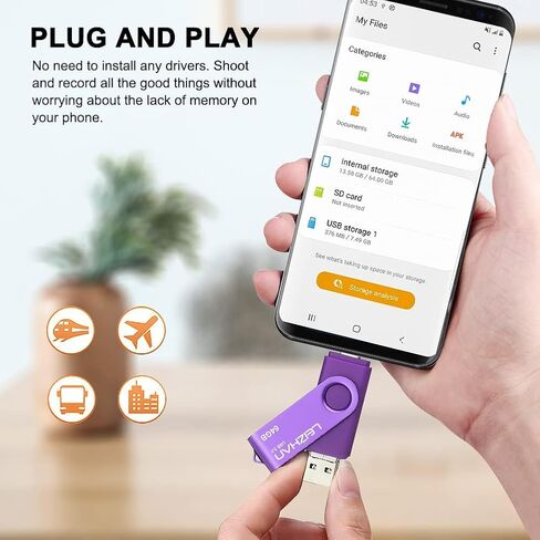 Leizhan 32GB Flash Drive 3 in 1 Type-C/Micro/USB 3.0 OTG Flash Drive High Speed Memory Stick Thumb Drive Compatible with Samsung Galaxy,Hua Wei,LG,Google Pixel, More Android Smartphone, Tablet, PC in Kuwait