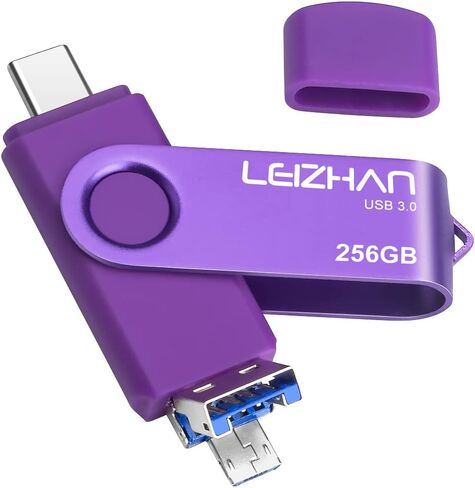 Leizhan 32GB Flash Drive 3 in 1 Type-C/Micro/USB 3.0 OTG Flash Drive High Speed Memory Stick Thumb Drive Compatible with Samsung Galaxy,Hua Wei,LG,Google Pixel, More Android Smartphone, Tablet, PC in Saudi Arabia