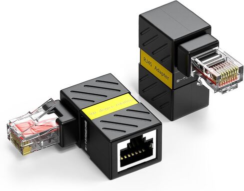 90 Degree Ethernet Extender Adapter 360 Degree Rotation, Right Angle LAN RJ45 Male to Female Extension Adapter Connector for Cat6 Cat5 Cat5e (2Pack) in Saudi Arabia