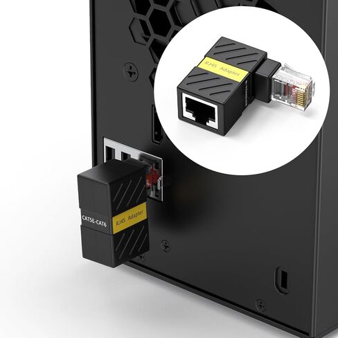 90 Degree Ethernet Extender Adapter 360 Degree Rotation, Right Angle LAN RJ45 Male to Female Extension Adapter Connector for Cat6 Cat5 Cat5e (2Pack) in Saudi Arabia
