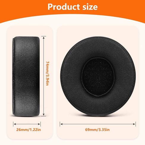 Replacement Ear Pads for Beats Solo 2/3 Wireless Headphones for A1796 / B0534, Beats Solo Replacement earpads with Noise Cancelling Foam, Soft Protein Leather (Black) in Kuwait