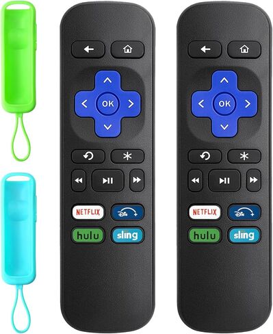 تم استبدال جهاز التحكم عن بعد فقط لـ Roku Box، متوافق مع Roku 1/2/3/4 (HD، LT، XS، XD)، لـ Roku Express، لـ Roku Premiere مع حافظة ناعمة (ليس لـ Roku Stick وRoku TV) (عبوة من 2) in Saudi Arabia