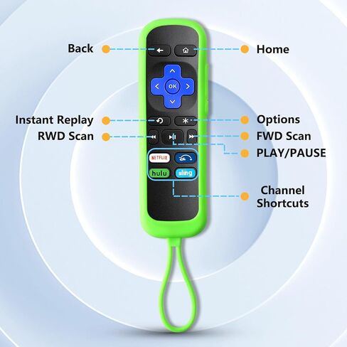 تم استبدال جهاز التحكم عن بعد فقط لـ Roku Box، متوافق مع Roku 1/2/3/4 (HD، LT، XS، XD)، لـ Roku Express، لـ Roku Premiere مع حافظة ناعمة (ليس لـ Roku Stick وRoku TV) (عبوة من 2) in Saudi Arabia