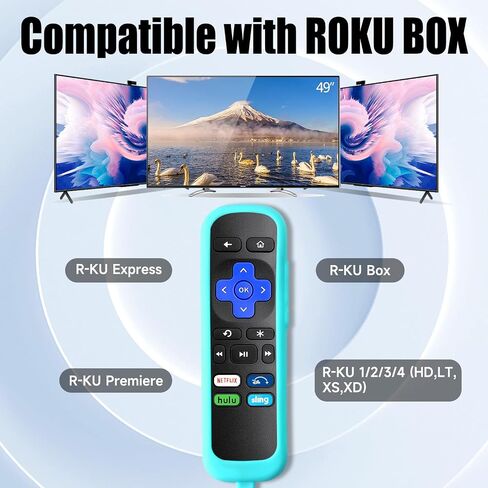 تم استبدال جهاز التحكم عن بعد فقط لـ Roku Box، متوافق مع Roku 1/2/3/4 (HD، LT، XS، XD)، لـ Roku Express، لـ Roku Premiere مع حافظة ناعمة (ليس لـ Roku Stick وRoku TV) (عبوة من 2) in Saudi Arabia