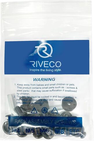 مجموعة براغي بسيطة لرف سطح المكتب من RIVECO تتضمن براغي M5 ومسامير M6 وصواميل قفص وزملاء مطاطيين in Kuwait