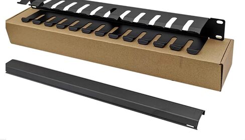 1 Pack of All Metal 1U Cable Management Horizontal Rack Mount Cable Manager with 12 Slots for 19-inch Server Rack or Cabinet in Saudi Arabia