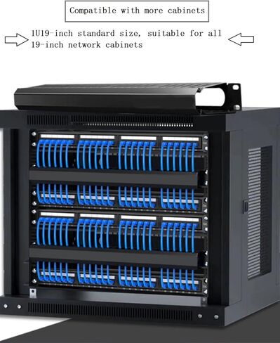 1 Pack of All Metal 1U Cable Management Horizontal Rack Mount Cable Manager with 12 Slots for 19-inch Server Rack or Cabinet in Saudi Arabia